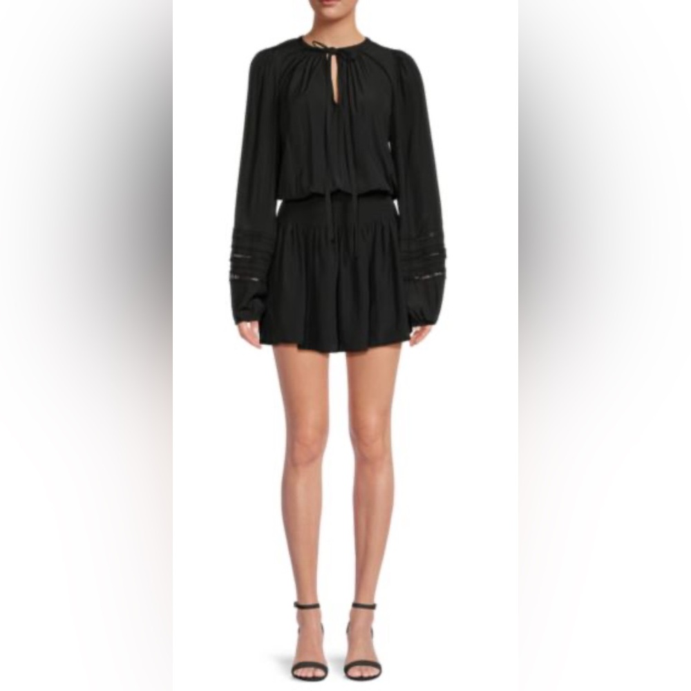 Ramy Brook Rosey Black Dress size L long sleeve